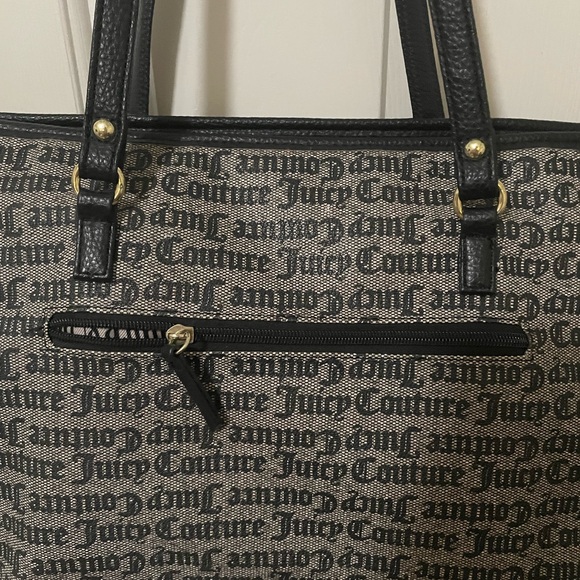 Juicy Couture Monogrammed Black and Gray Tote - Picture 3 of 6